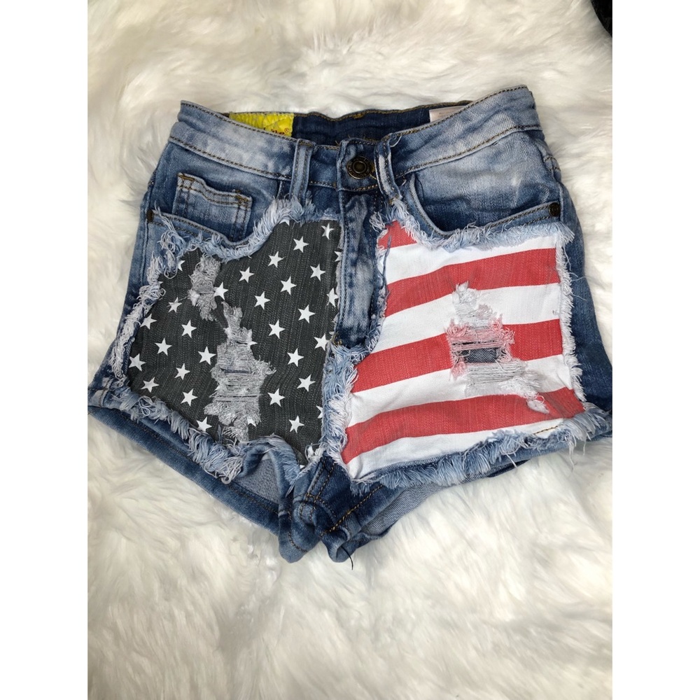 Distressed American Flag Shorts